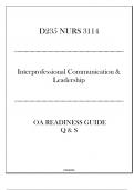 (WGU D235) NURS 3114 Interprofessional Communication & Leadership - OA Readiness Guide Q