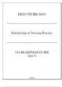 (WGU D219) NURS 3610 Scholarship in NP - OA Readiness Guide Q & S 2024