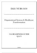 (WGU D221) NURS 3630 Organizational Systems & Healthcare Transformation - OA Readiness Guide