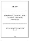 HU - HI 230 Foundations of Healthcare Quality, Statistics & Performance Improvement - Final