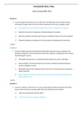 Exam (elaborations) Exam (elaborations) Role & Scope REAL Final (solutions) Latest Fall 2021. Question 1 1. A nurse manager notices that a nurse in the unit is not delivering care in accordance with a recent policy change. What is the most effective appro