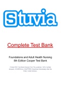 Foundations and Adult Health Nursing 8th Edition Cooper Test Bank