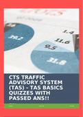 CTS TRAFFIC ADVISORY SYSTEM (TAS) - TAS BASICS QUIZZES WITH PASSED ANS!!