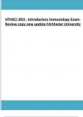 HTHSCI 3I03 - Introductory Immunology Exam-Review copy new update McMaster University