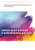 Test Bank for Interpersonal Communication 4th Edition 