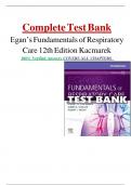 Test Bank for Egan's Fundamentals of Respiratory Care 13th Edition by James K. Stoller, Albert J. Heuer, David L. Vines, Robert L. Chatburn|9780323931991|All Chapters 1-58|LATEST