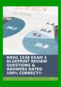 RNSG 1538 EXAM 3 BLUEPRINT REVIEW QUESTIONS & ANSWERS RATED 100% CORRECT!!