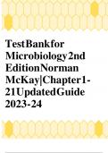 Test Bank for Microbiology: Basic and Clinical Principles, 2nd Edition by Norman-McKay, 9780136785750, Covering Chapters 1-21 | Complete  guide A+.