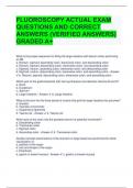 FLUOROSCOPY ACTUAL EXAM QUESTIONS AND CORRECT ANSWERS (VERIFIED ANSWERS) GRADED A+