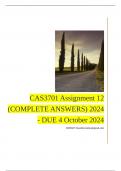 CAS3701 Assignment 12 (COMPLETE ANSWERS) 2024 - DUE 4 October 2024