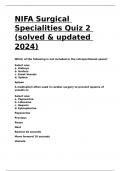 NIFA Surgical Specialities Quiz 2 (solved & updated 2024).