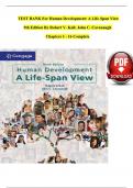  Test bank: Human Development: A Life-Span View 8th Edition by Robert V. Kail (Author). Latest Update.