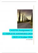 CAS3701 Assignment 12 (COMPLETE ANSWERS) 2024 - DUE 4 October 2024