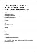 FIREFIGHTER II - MOD B - STUDY GUIDE EXAAM QUESTIONS AND ANSWERS