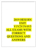 2019 HESI RN EXIT V1V2V3V4V5 ALL EXAMS WITH CORRECT QUESTIONS AND ANSWERS 