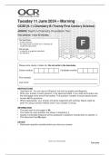 2024 oxford cambridge and rsa GCSE  Chemisty B Twenty First Century Science  J258/02: Depth in Chemistry (Foundation Tier) question paper with merged marking scheme