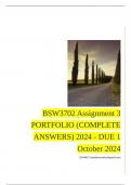 BSW3702 Assignment 3 PORTFOLIO (COMPLETE ANSWERS) 2024 - DUE 1 October 2024