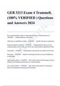 GEB 3213 Exam #4 Trammell, Questions and Answers 2024