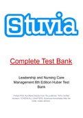 Leadership and Nursing Care Management 6th Edition Huber Test Bank