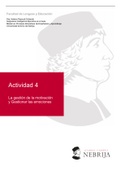 Actividad 4. La gestión de la motivación y gestionar las emociones