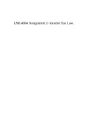 LML4804 Assignment 1 -Income Tax Law.
