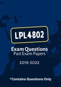 LPL4802 - Exam Prep. Questions (2016-2022)