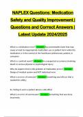 NAPLEX Questions: Medication Safety and Quality Improvement | Questions and Correct Answers | Latest Update 2024/2025