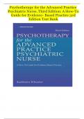 Test Bank for Psychotherapy for the Advanced Practice Psychiatric Nurse: A How-To Guide for Evidence-Based Practice, 3rd Edition, by Kathleen Wheeler, All Chapters 1-24 LATEST