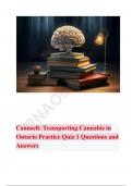 Cannsell: Transporting Cannabis in Ontario Practice Quiz 1 Questions and Answers