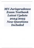 MN Jurisprudence Exam Testbank Latest Update 2024/2025 New Questions Included Verified Exam Sets