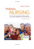 Pediatric Nursing The Critical Components of Nursing Care 2nd Edition Rudd Test Bank