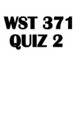 WST 371  QUIZ 2