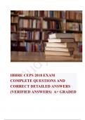 IBHRE CEPS 2018 EXAM COMPLETE QUESTIONS AND CORRECT DETAILED ANSWERS (VERIFIED ANSWERS)  A+ GRADED