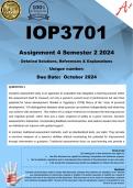 IOP3701 Assignment 4 (COMPLETE ANSWERS) Semester 2 2024