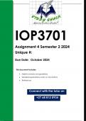 IOP3701 Assignment 4 (QUALITY ANSWERS) Semester 2 2024