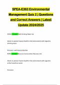 ENVIRONMENTAL MANAGEMENT PACKAGE DEAL EXAMS::::: QUESTIONS AND CORRECT ANSWERS | LATEST UPDATE 2024/2025. Actual tests, envs, environmental officer training 