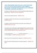 APEA PRE-PREDICTOR NP EXAM LATEST 2023-2024 ACTUAL EXAM 140 QUESTIONS AND CORRECT DETAILED ANSWERS WITH RATIONALES (VERIFIED ANSWERS) |ALREADY GRADED A+