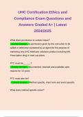 UHC Certification Ethics and Compliance Exam Questions and Answers Graded A+ | Latest 2024/2025