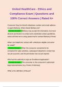 United HealthCare - Ethics and Compliance Exam | Questions and 100% Correct Answers | Rated A+