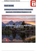 TEST BANK For Auditing & Assurance Services: A Systematic Approach, 11th Edition By William Messier Jr, Steven Glover, Verified Chapters 1 - 21, Complete Newest Version