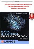 Basic and Clinical Pharmacology 14th Edition TEST BANK by Bertram G. Katzung, Verified Chapters 1 - 66, Complete Newest Version