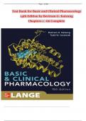 TEST BANK For Basic and Clinical Pharmacology, 15th Edition by Bertram G. Katzung, Verified Chapters 1 - 66, Complete Newest Version