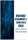 RSK4802 Assignment 2 Semester 2 2024 | Due 23 October 2024