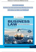 SOLUTION MANUAL Business Law Text and Exercises MindTap Course List 10th Edition by Miller and Hollowell 