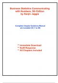 Solutions for Business Statistics Communicating with Numbers, 5th Edition by Jaggia (All Chapters included)