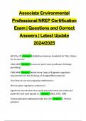 Associate Environmental Professional NREP Certification Exam | Questions and Correct Answers | Latest Update 2024/2025