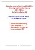 Solutions For Canadian Income Taxation Planning and Decision Making, 26th Edition Buckwold (All Chapters included)