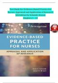 Evidence-Based Practice for Nurses: Appraisal and Application of Research, 5th Edition TEST BANK by Schmidt, Brown, Verified Chapters 1 - 19, Complete Newest Version