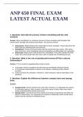 ANP 650 FINAL EXAM LATEST ACTUAL EXAM