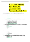 ATI TEAS 7 Exam Test Bank 300 Questions with Answers RATED A++ 